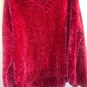Women's pink velvet knitted Sweater